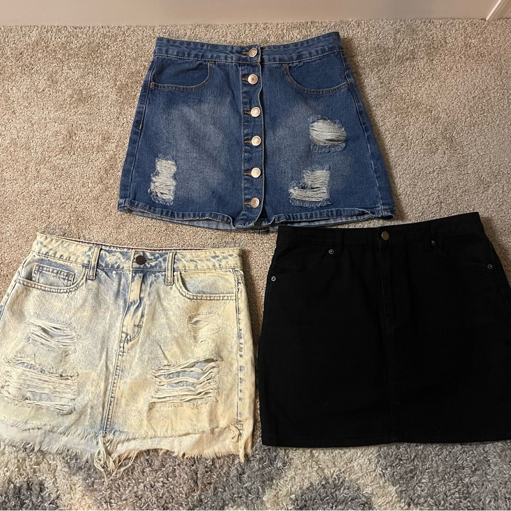 Cello/Forever 21 High Waisted Jean Skirts Bundle Set